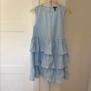 Who What Wear Blue Gingham Tiered Dress for women